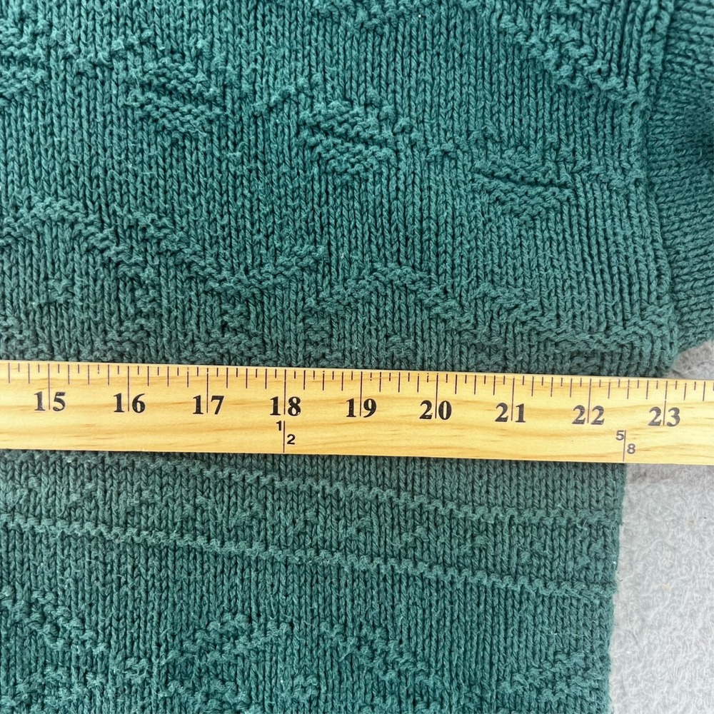 Vtg Britches Mens Sweater L Green Cable Knit USA Crewneck Heavyweight Granpacore - Picture 7 of 14